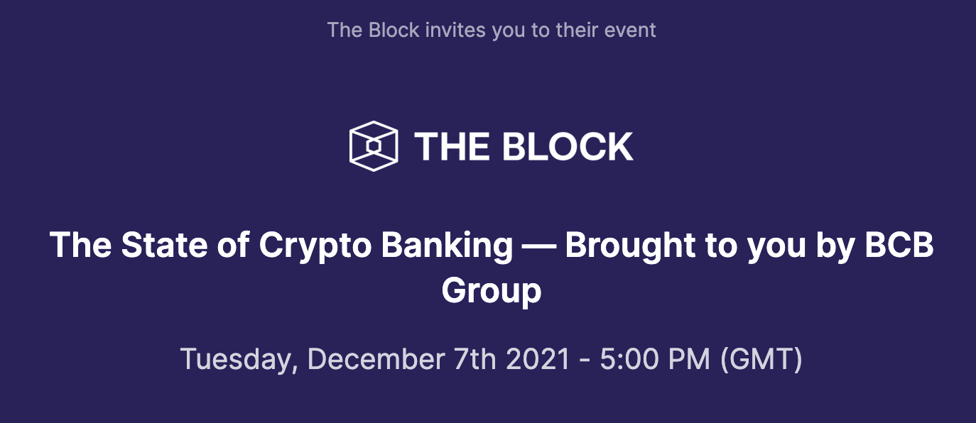 THE BLOCK State of Crypto Banking.