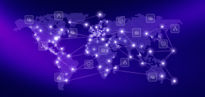 A connected world map illustrating global banking, liquidity, compliance and payment infrastructure.